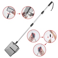 En gros, pelle à litière pour chat en métal à long manche rectangulaire, réglable et télescopique, facile à nettoyer, 0,5 kg, pour déjections d'animaux et poulaillers