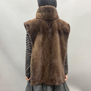 <span class=keywords><strong>Gilet</strong></span> en <span class=keywords><strong>fourrure</strong></span> de vison véritable court personnalisé Jancoco, col montant, <span class=keywords><strong>sans</strong></span> manches, luxe d'hiver pour femmes - Product Image 2