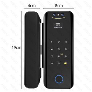 Kunci pengenalan wajah WIFI TUYA terlaris dengan kamera Bluetooth aplikasi kartu sidik jari Digital kantor kaca kunci pintu - Product Image 5