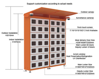 Casier de stockage électronique intelligent de nourriture Casier de colis en acier assemblé pour la livraison de nourriture Armoire de nourriture étanche chauffée réfrigérée