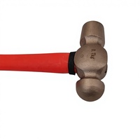 Marteau à tête sphérique en bronze d'aluminium de 0,2 kg de la marque Oak, outils anti-étincelles, avec manche en fibre de verre, adapté à divers domaines