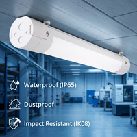 Luminaire LED Tri-proof 2ft 600mm 20W IP66 Étanche Anti-vapeur Éclairage d'urgence Industriel Hôpital Gare Aéroport Garantie 5 ans