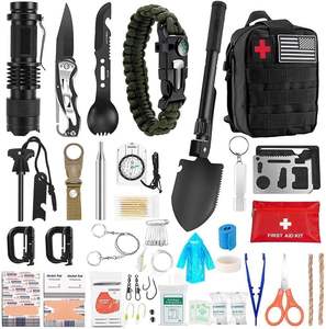 Kit de Supervivencia de Emergencia y Botiquín de Primeros Auxilios, 142 Piezas, Equipo y Suministros Profesionales de Supervivencia - Product Image 1