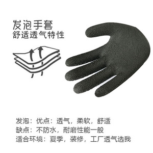 Gants de travail en mousse de latex antidérapants entièrement texturés, respirants, pour la construction et la sécurité - Product Image 4