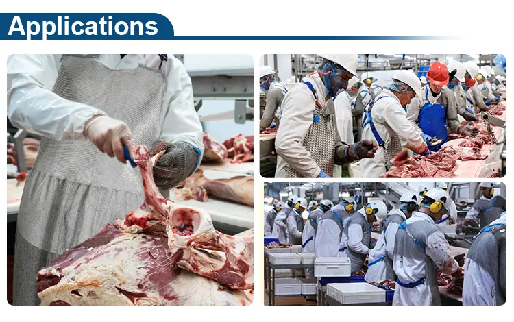 Nhà máy bán thịt thép không gỉ cắt-kháng chống cắt nhiệm vụ nặng nề chainmail Tạp dề cho Dao thịt làm việc