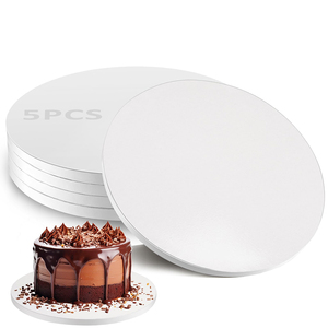 Alas Kue Bulat Tebal 1/2 Inci, Profesional, Kokoh, Tepi Rata Halus, Putih, Kardus Bergelombang, Alas Kue - Product Image 4
