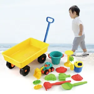定制沙滩玩具塑料拖车玩具带汽车运输模型沙滩游戏套装儿童玩具