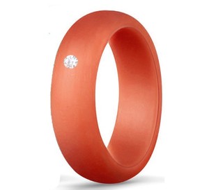 5.7mm <strong>Silicone</strong> Japanese Style Fashion <strong>Wedding</strong> Band <strong>Ring</strong> with Crystal Rhinestone for Women - Product Image 4