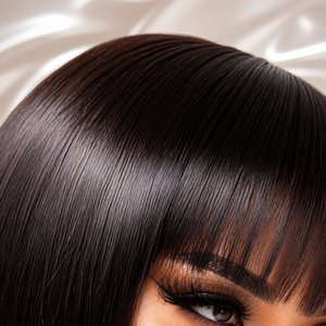 Perruque courte bob en cheveux humains Remy vietnamiens, Lace Front sans colle, double densité, franges droites, colorée, vente en gros par Senmu Beauty - Product Image 6