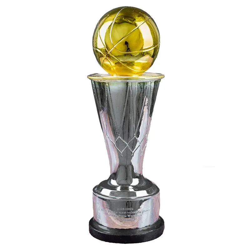 Trofeo sportivo di pallacanestro all'ingrosso trofeo di alta qualità in resina NBA basket e medaglie personalizzato trofeo MVP finale NBA