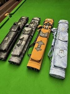 PU Leather Pool Cue Case 6 Hole Snooker Billiard Cue Bag with Shoulder Strap and Pocket for Club Travel - Product Image 1
