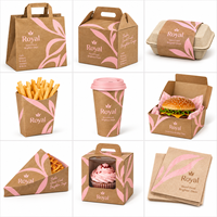Boîte d'emballage alimentaire en papier kraft écologique personnalisée de haute qualité, ensemble de sacs à emporter pour nouilles et gelée, gobelets à café, restauration