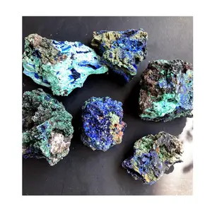azurita malaquita para venda Suppliers-Venda por atacado natural quartzo malachite cristais azurita azul cru cristais cura pedras