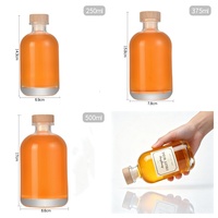 Fabriekslevering 250ml 375ml 500ml Luxe Glazen Fles met Houten Kurk voor Fruitwijn Whisky Likeur Drank