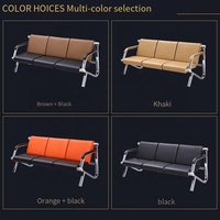 Chaise d'attente moderne de haute qualité, stable et durable, avec cadre en acier laminé à froid de 1,2 mm d'épaisseur, en cuir, pour hôpital, aéroport, réception