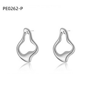 เอมี่ เอมี่แฟชั่นต่างหูเงินชุบเรขาคณิตเครื่องประดับสตรีของขวัญ PE0262 - Product Image 1