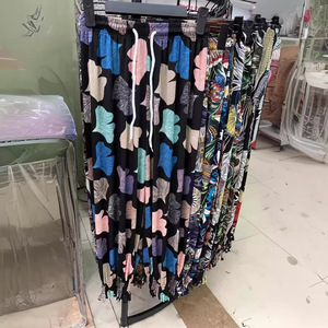 Pantalones de seda de cintura alta <span class=keywords><strong>para</strong></span> <span class=keywords><strong>mujer</strong></span> XL Loose Fit Tela tejida de colores Cierre elástico Pantalones largos Ice Snow Cheap Stall Clothing - Product Image 5