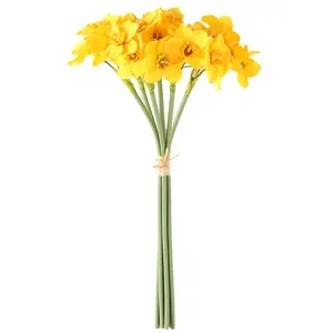 Cina a buon mercato commercio all'ingrosso di plastica artificiale daffodil fiori di seta Narcisi narciso Freesia bouquet da sposa decorazione della casa del fiore