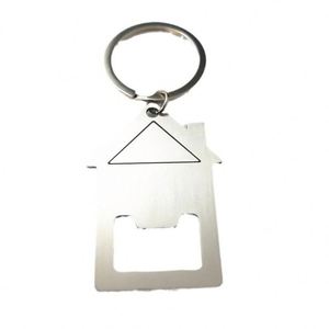 Custom Household Small <b>Gift</b> House Shape Hot Sale Custom Souvenir Bottle Beer Opener Metal Keychain - Product Image 1