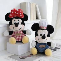 2 Styles Peluche Chef Mickey Minnie, Poupée en Peluche Dessin Animé Disney, Jouet en Peluche avec Tablier, Décoration de Canapé, Cadeau pour Couple