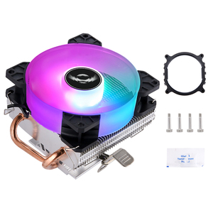 QiuzAim 90mm 조용한 2 열 구리 파이프 조명 LED <span class=keywords><strong>CPU</strong></span> 냉각 팬 3 핀 4 핀 호환 LGA 2011 X99 X79 인텔 프로세서 용 - Product Image 1