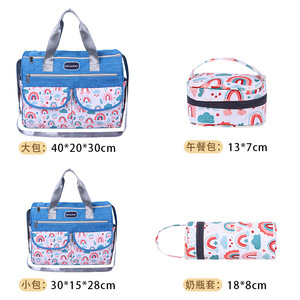 Sac de maternité Baby Blue Sky en tissu Oxford, sac à couches avec matelas à langer et accessoires pour les soins du bébé - Product Image 4