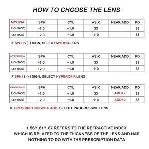Lenti Progressive Multifocali con Rivestimento Fotocromatico Marrone, Prescrizione 1.67 <span class=keywords><strong>MR</strong></span>, Lenti Ottiche Progressive con Protezione dalla Luce Blu - Product Image 6