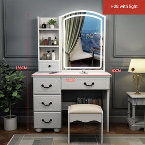 Tocador Moderno y Duradero con Luz y Almacenamiento, Elegante Diseño Europeo, Juego de Tocador de Maquillaje para Espacios Pequeños, Dormitorio - Product Image 3
