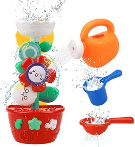 2022 çiçek banyosu oyuncaklar küvet oyuncaklar bebekler için bebekler çocuklar 2 3 4 yaşındaki kız erkek hediyeler 1 mini yağmurlama 2 oyuncaklar bardak