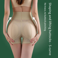 Culotte sculptante sans couture pour femme, effet fesses galbées, rehaussement des hanches, taille haute, amincissante ventre plat, en soie glacée fine avec coussinet intégré
