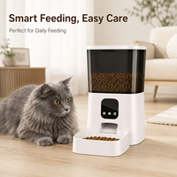 Distributeur automatique intelligent moderne pour animaux de compagnie avec application, distribution de portions programmée, caméra HD, appels vocaux, conception anti-blocage, réservoir de nourriture de 6 L, pour chats