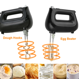 เครื่องผสมเค้กไฟฟ้าแบบแมนนวล5สปีด, เครื่องผสมเค้กแบบพกพาขนาด360วัตต์พร้อมตะขอเกี่ยวลวดตีไข่ฐานเก็บพลาสติก ABS - Product Image 4
