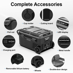 Nevera Portátil de Doble Zona M45 de 45L, Nevera para Auto de 12V/24V con Compresor, Congelador para Acampar, Hogar y Vehículos, Hecha de Plástico - Product Image 5