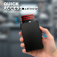 Portefeuille pour homme en PU de haute qualité avec blocage RFID, motif rayé, doublure métallique, porte-cartes multi-fentes, portefeuille à rabat
