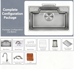 Grand évier en acier inoxydable <span class=keywords><strong>à</strong></span> <span class=keywords><strong>fente</strong></span> unique Évier en acier inoxydable 304 Bassin de lavage de légumes de cuisine <span class=keywords><strong>Piscine</strong></span> de lavage de légumes - Product Image 3