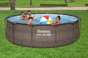 Bestway 56709 <span class=keywords><strong>Piscine</strong></span> familiale extérieure en PVC avec cadre en acier Pro MAX <span class=keywords><strong>Piscine</strong></span> hors sol ronde 3.66 m X 1.00 m - Product Image 3
