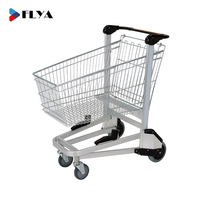 Chariot à bagages d'aéroport en aluminium à 4 roues de haute qualité avec frein à main Chariot à bagages d'aéroport personnalisable OEM