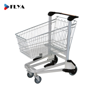 High Quality 4 Wheels <strong>Aluminum</strong> Airport Baggage Cart with Hand Brake OEM Customizable Airport Luggage <strong>Trolley</strong> - Product Image 5