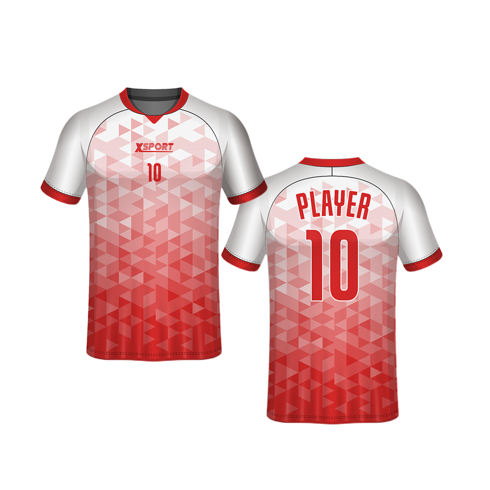 Novo design personalizado de alta qualidade com mangas curtas e camisa de futebol personalizada branca e vermelha