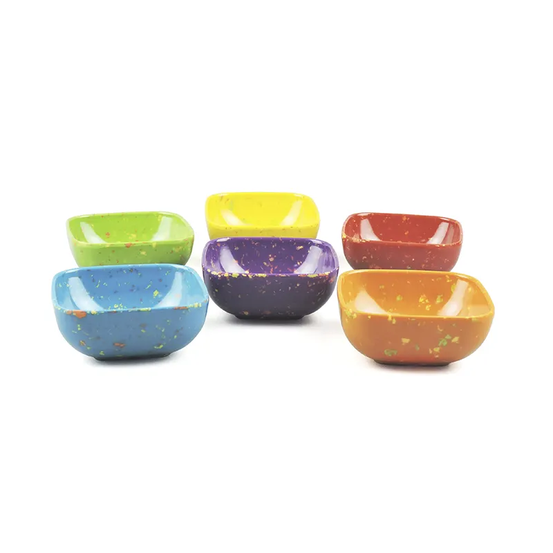 Cocinaware 6 조각 색종이 광장 멜라민 그릇 세트