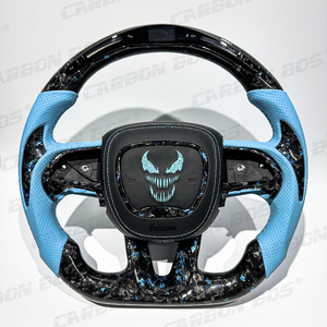 Volant sport en cuir bleu et fibre de carbone, directement de l'usine, pour Dodge Charger Challenger SRT 2019 2020 2021 2022 2023 - Product Image 2