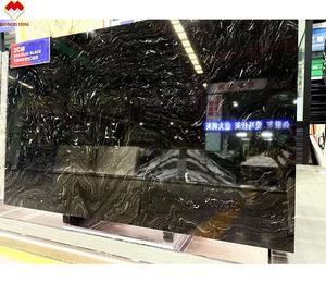 Qualité d'exportation Dalle de granit noir de rivière de 2cm d'épaisseur Belvédère noir de <span class=keywords><strong>Brasilia</strong></span> Granit noir de Chine avec des veines blanches Grande dalle - Product Image 4