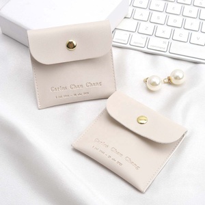 Bán buôn PU da đồ trang sức Pouch với Emboss logo phong bì vòng vòng Vòng Bông tai đồ trang sức Pad lưu trữ Flap túi đồ trang sức - Product Image 3
