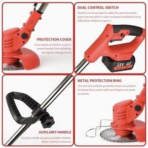 18V Cordless Lawn <b>Weed</b> Brush Battery Garden Grass Edger <b>Tool</b> DIY Grade Rotary Metal Brushed Motor 2.5AH Rechargeable Anti-Slip S - Product Image 3