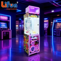 LIFUN Machine à griffes commerciale pour jouets, distributeur de jouets, jeu d'arcade à monnayeur/billets, lumières LED, garantie 1 an