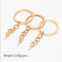 Porte-clés en métal DIY en gros, porte-clés en alliage à mousqueton tendance, or KC, accessoires de bijoux artisanaux, 25 mm, logo personnalisé