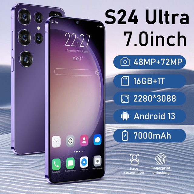 Hot Selling S24 ULTRA Android 13 Smartphone 7.3 Inch 48MP+108MP 16GB+1TB 10 Core Full HD Screen ULTRA Mobile Cell Phone