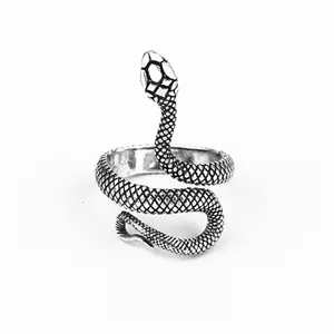 Anel de cobra criativo, anel de personalidade moderno, anéis abertos com galvanoplastia, anel retrô unissex, novidade, 2023