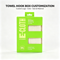 Kit de chiffons de nettoyage de vitres réutilisables, boîtes en papier avec kits de serviettes en microfibre à séchage rapide, boîte d'emballage