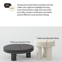 Table basse ronde de vente chaude meubles de salon table basse moderne noire et blanche pour le salon